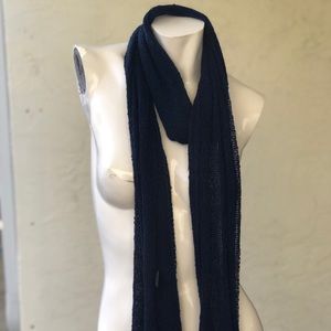 Navy open knit scarf